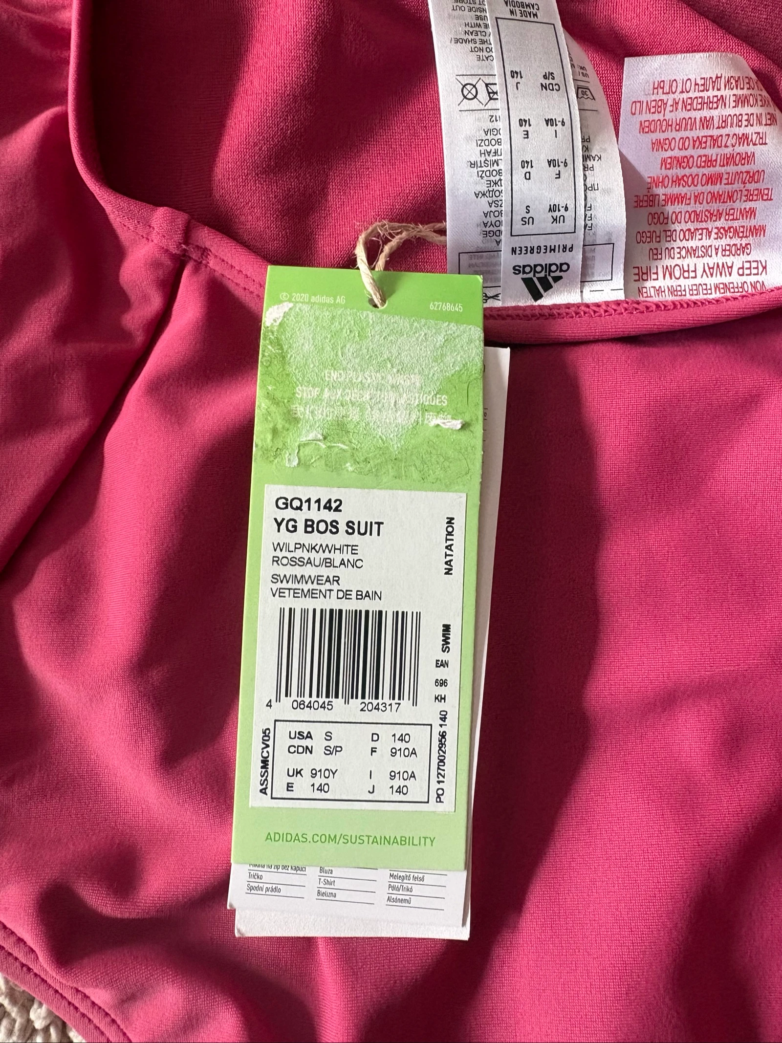 Biquíni adidas para meninas 9-10 anos 140 cm rosa fúcsia natação novo – photo 7